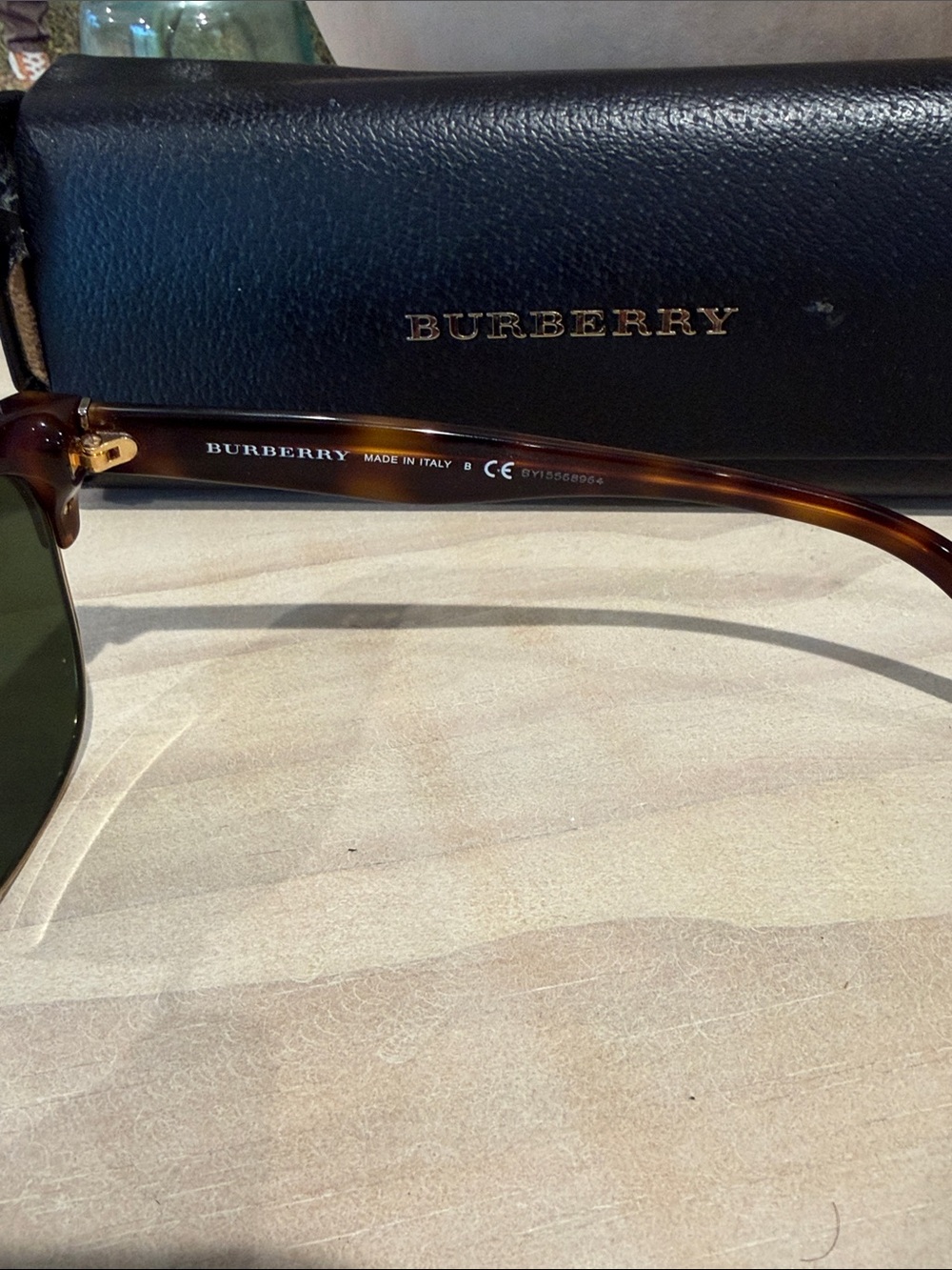 Burberry Tortoiseshell Frame Sunglasses with Dark Lenses - Picture 3 of 5